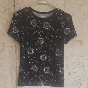 No Boundaries Black and White Ribbed Graphic Tee